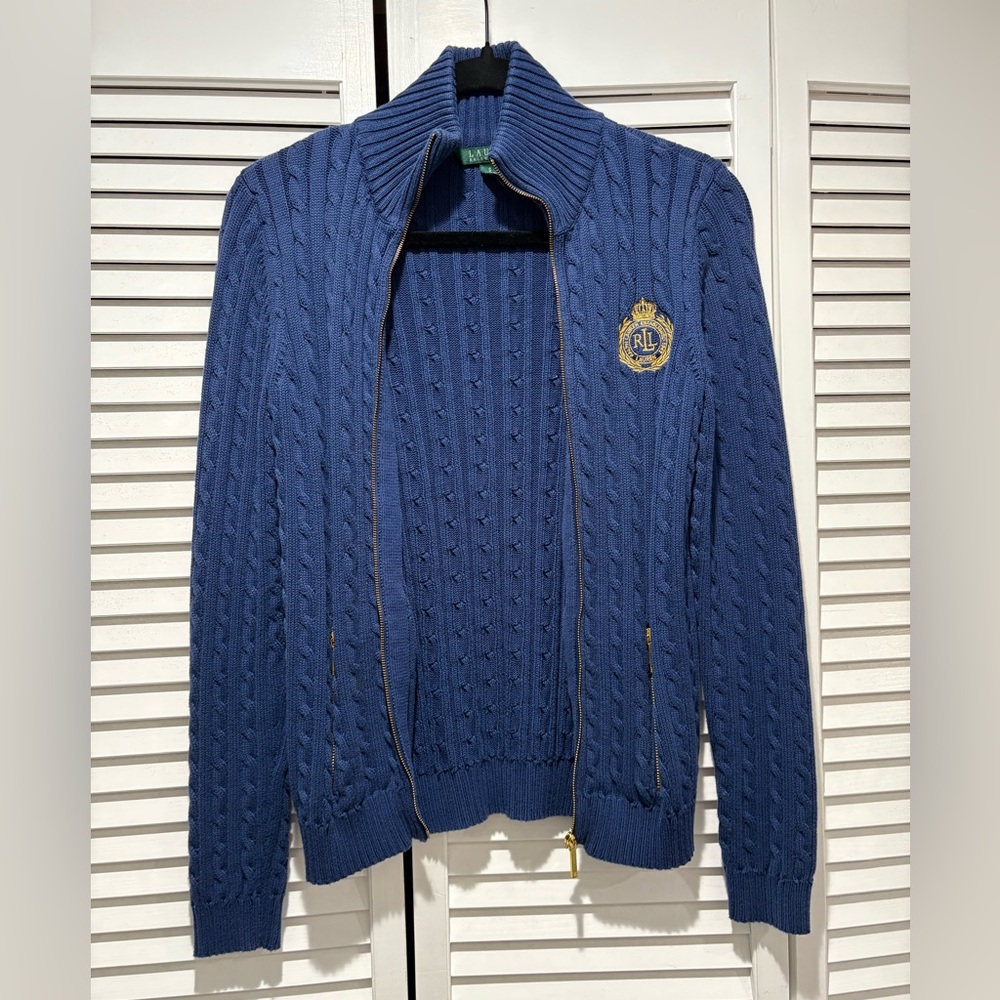 Ralph Lauren Royal Blue Zip-Up Sweater